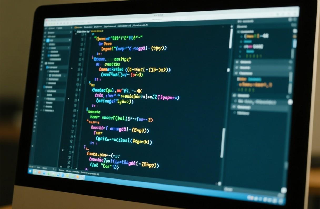 Ekran komputera z edytorem kodu